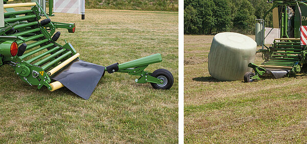 The rubber mat and the bale turner